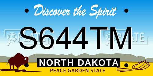 S644TM North Dakota License Plate