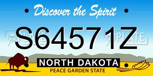 S64571Z North Dakota License Plate