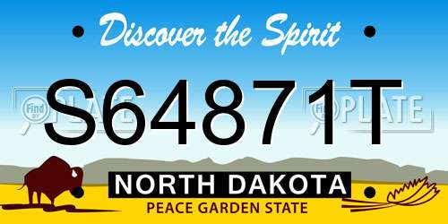 S64871T North Dakota License Plate
