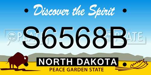 S6568B North Dakota License Plate