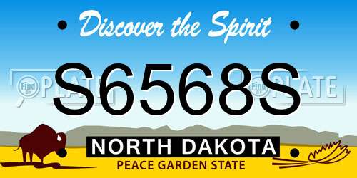 S6568S North Dakota License Plate
