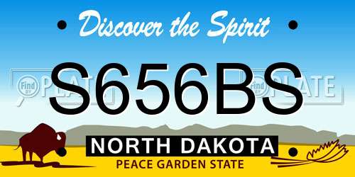 S656BS North Dakota License Plate