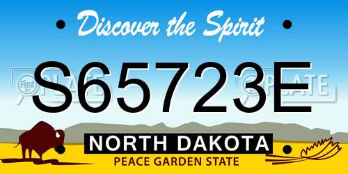 S65723E North Dakota License Plate