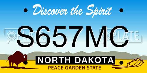 S657MC North Dakota License Plate