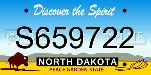 S659722 North Dakota License Plate