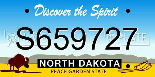S659727 North Dakota License Plate