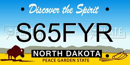 S65FYR North Dakota License Plate