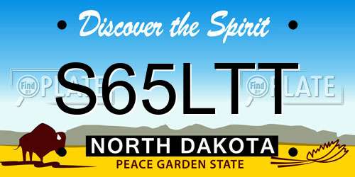 S65LTT North Dakota License Plate