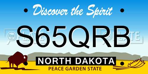 S65QRB North Dakota License Plate