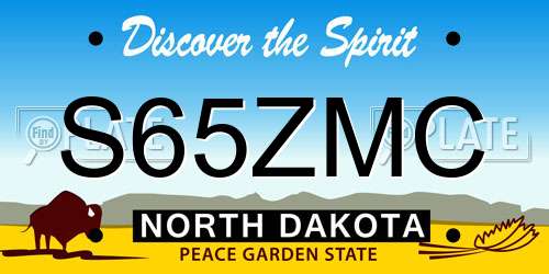 S65ZMC North Dakota License Plate