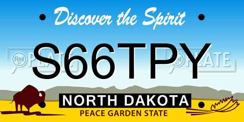 S66TPY North Dakota License Plate