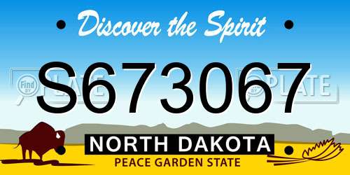 S673067 North Dakota License Plate