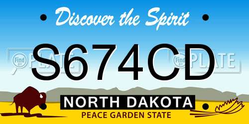 S674CD North Dakota License Plate