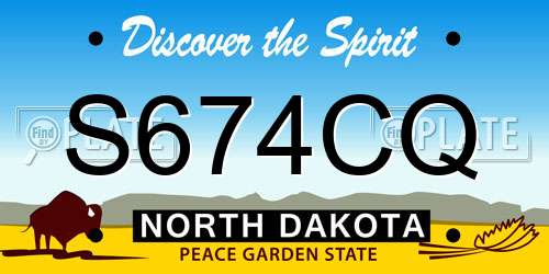 S674CQ North Dakota License Plate