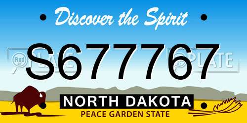 S677767 North Dakota License Plate