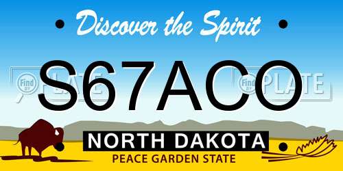 S67ACO North Dakota License Plate