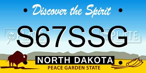 S67SSG North Dakota License Plate