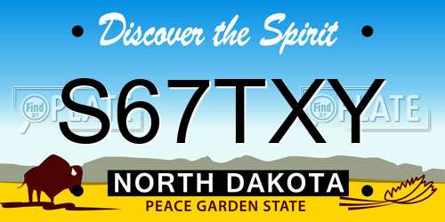 S67TXY North Dakota License Plate