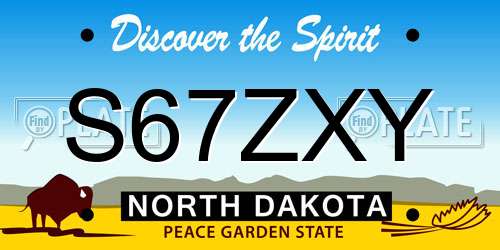 S67ZXY North Dakota License Plate