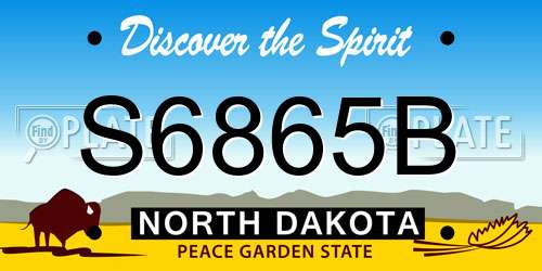 S6865B North Dakota License Plate