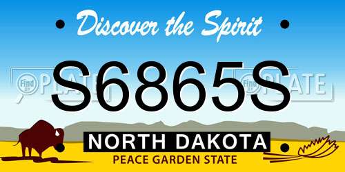 S6865S North Dakota License Plate