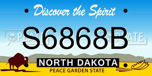 S6868B North Dakota License Plate