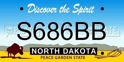 S686BB North Dakota License Plate