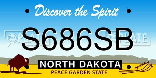 S686SB North Dakota License Plate