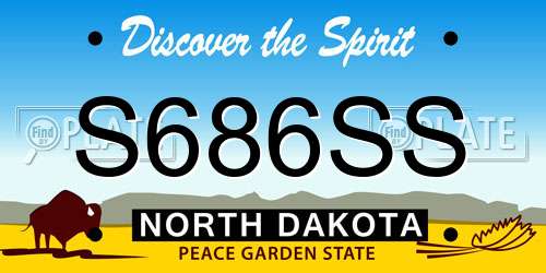 S686SS North Dakota License Plate