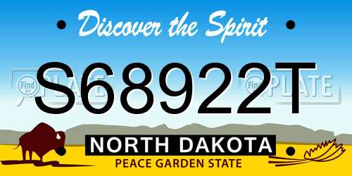 S68922T North Dakota License Plate