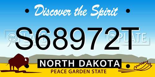 S68972T North Dakota License Plate