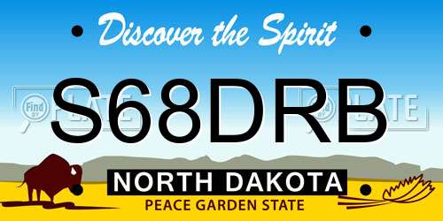 S68DRB North Dakota License Plate