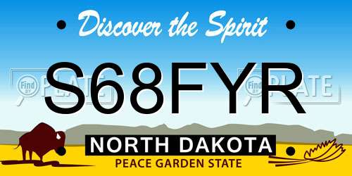 S68FYR North Dakota License Plate