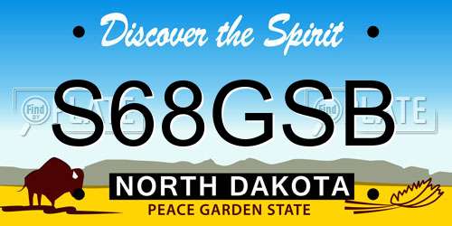 S68GSB North Dakota License Plate