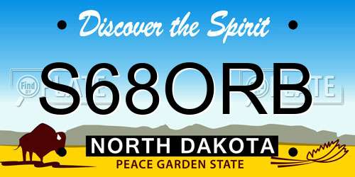 S68ORB North Dakota License Plate