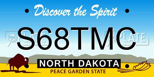 S68TMC North Dakota License Plate