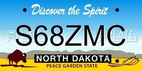 S68ZMC North Dakota License Plate