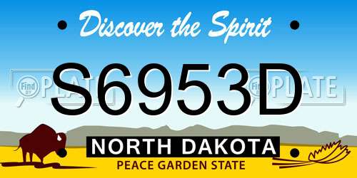 S6953D North Dakota License Plate