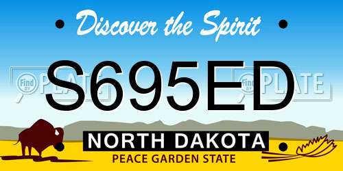 S695ED North Dakota License Plate