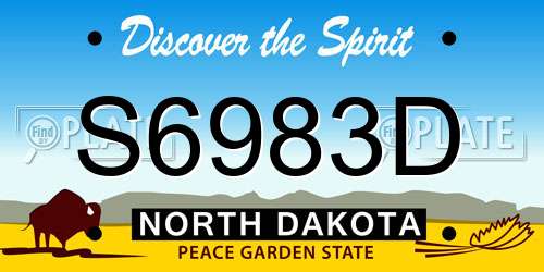S6983D North Dakota License Plate