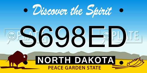 S698ED North Dakota License Plate