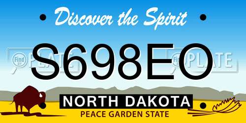 S698EO North Dakota License Plate