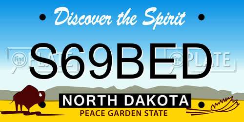 S69BED North Dakota License Plate