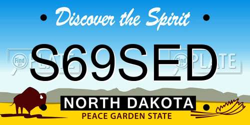 S69SED North Dakota License Plate
