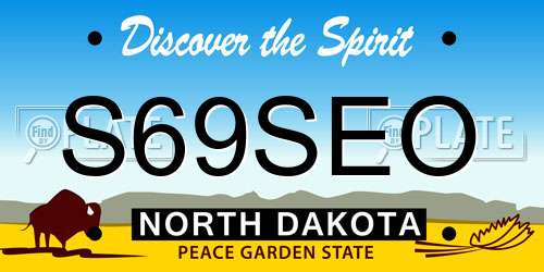 S69SEO North Dakota License Plate