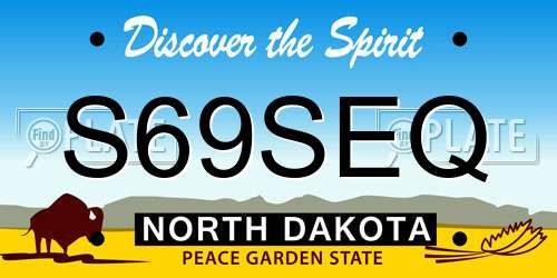 S69SEQ North Dakota License Plate
