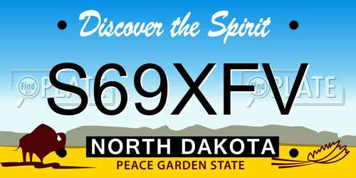 S69XFV North Dakota License Plate