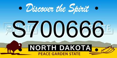 S700666 North Dakota License Plate
