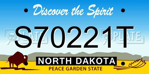 S70221T North Dakota License Plate