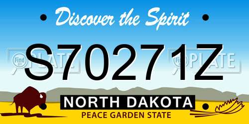 S70271Z North Dakota License Plate